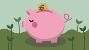 Bankverbindung der dgti: Seitliche Ansicht eines Sparschweins