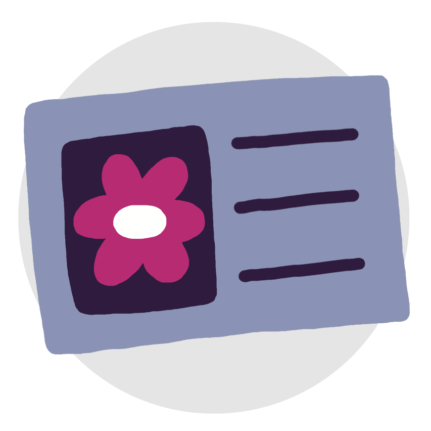 Vereinfachte Grafik eines Ausweises. Passbild und Text werden nur angedeutet.