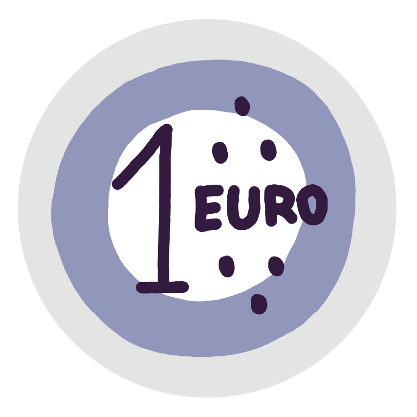 Grafik einer 1€ Münze