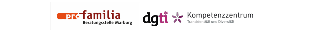 Logo von proFamilia, Logo der dgti, Logo des Kompetenzzentrums Transidentität und Diversität