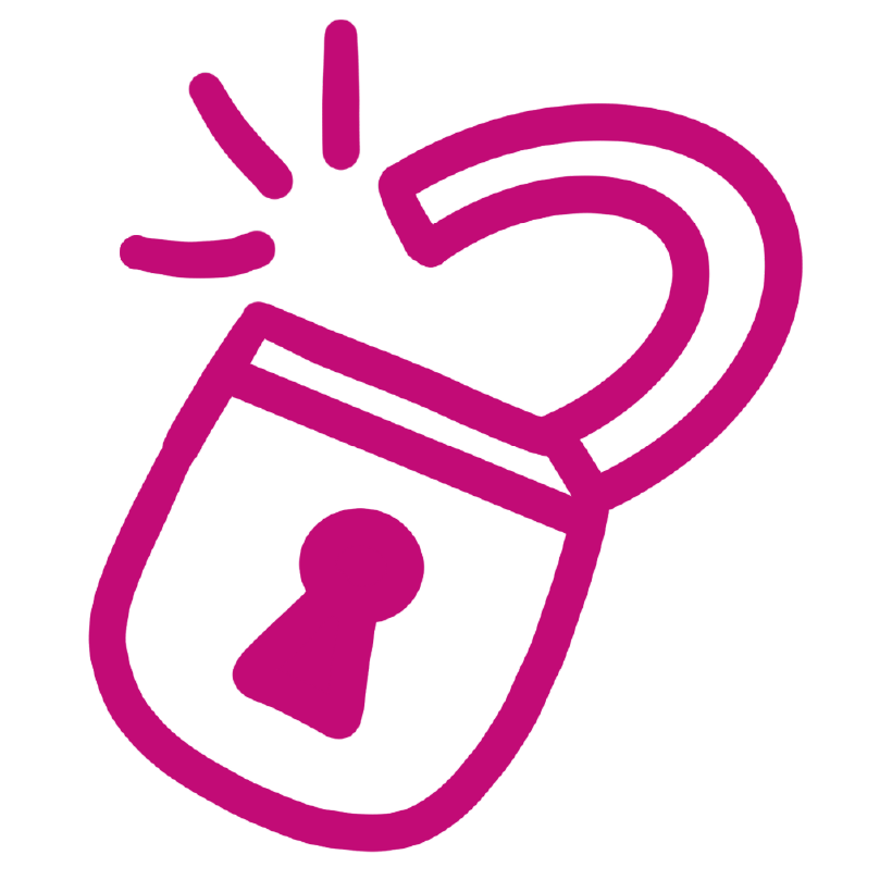 Icon: Vorhängeschloss das geöffnet wurde.