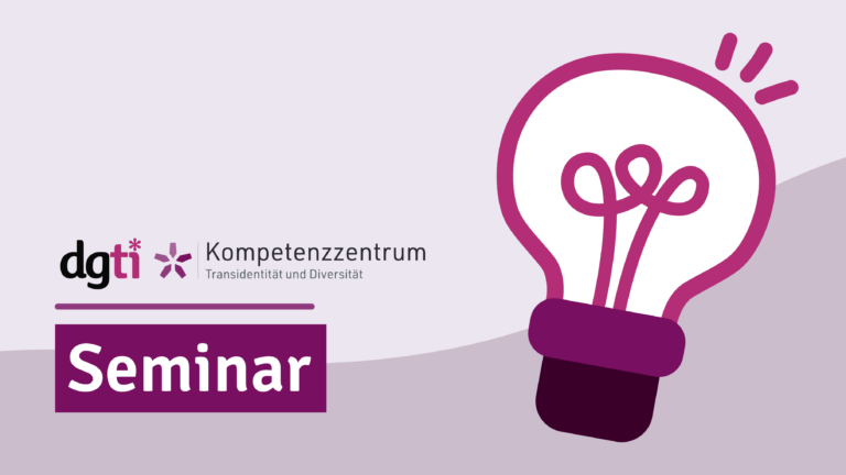 dgti Logo und KTD Logo. Darunter die Überschrift: Seminar. Rechts die Illustration einer Glühbirne.
