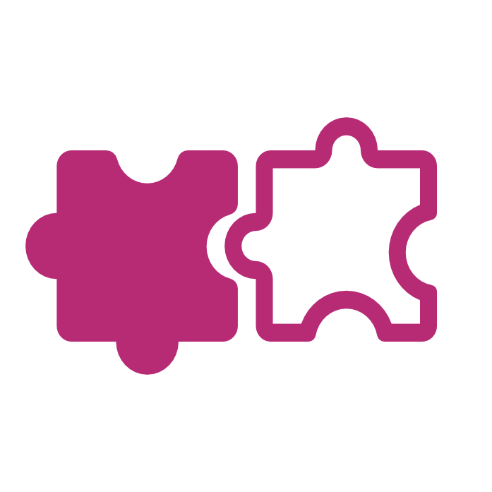 Icon Zwei Puzzleteile, die zusammen passen